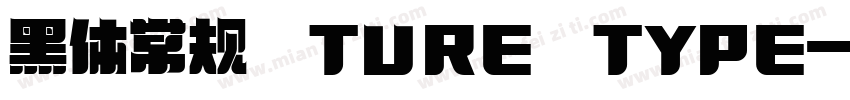 黑体常规 TURE TYPE字体转换